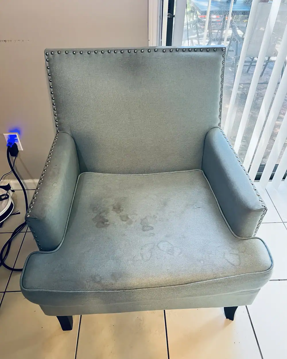 Armchair before upholstery cleaning in Jacksonville FL