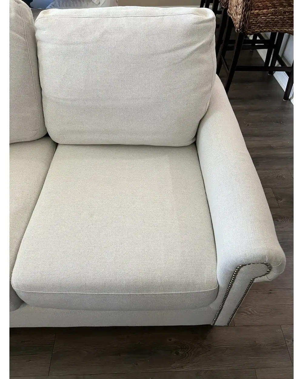 Fabric sofa after upholstery cleaning in Jacksonville FL