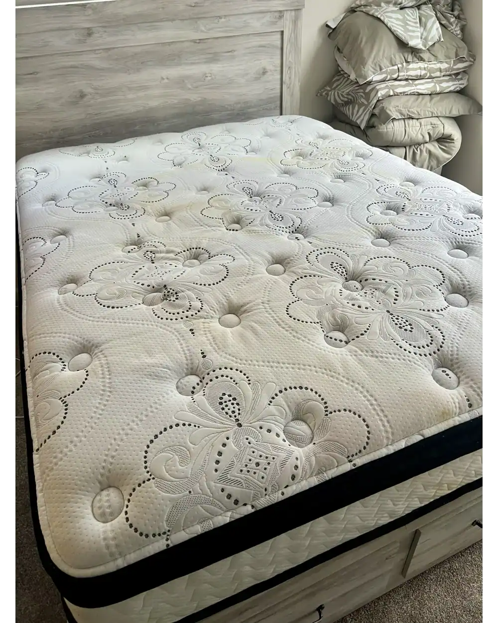 Mattress before steam cleaning service in Jacksonville FL