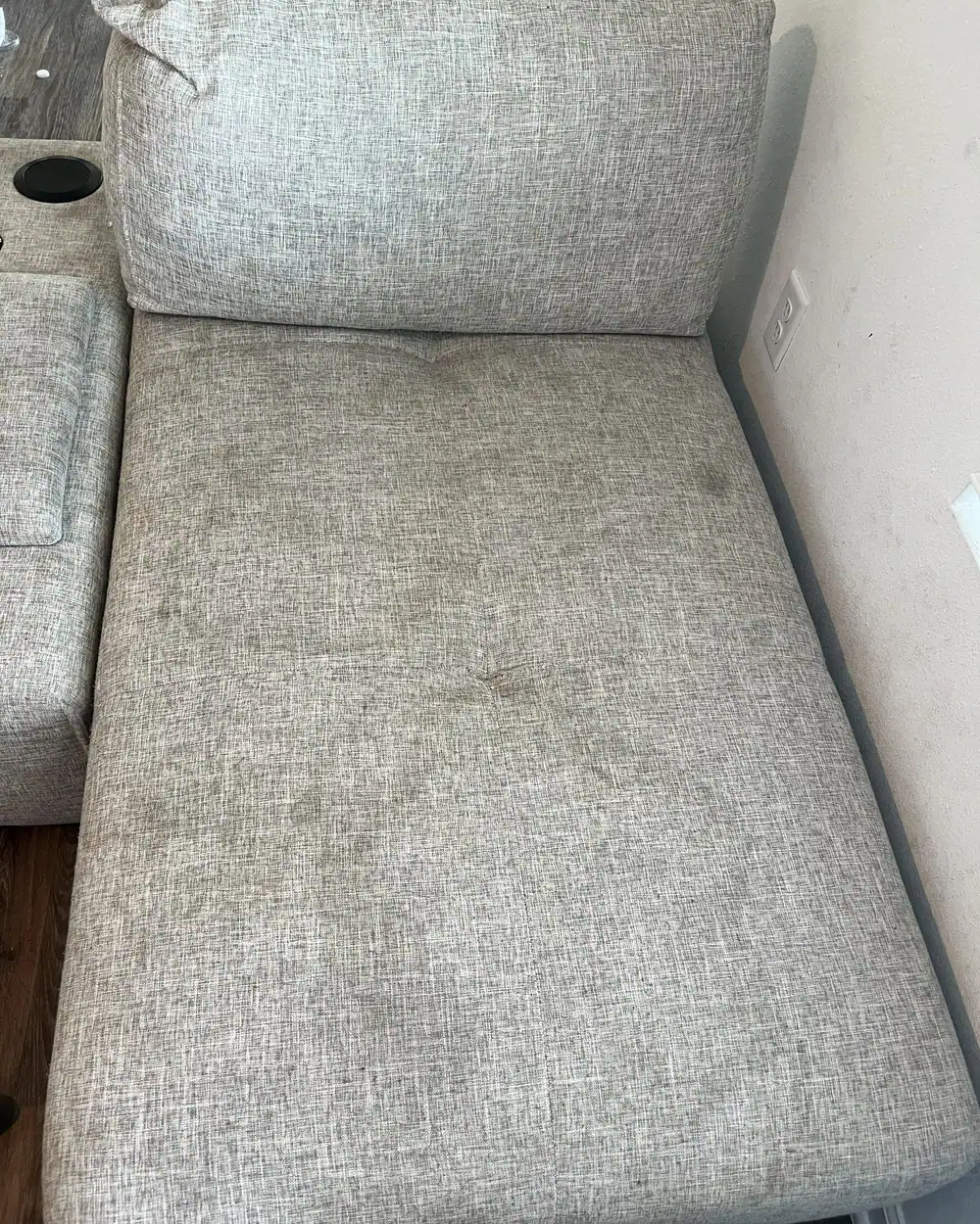 Sectional sofa before professional upholstery cleaning in Jacksonville FL