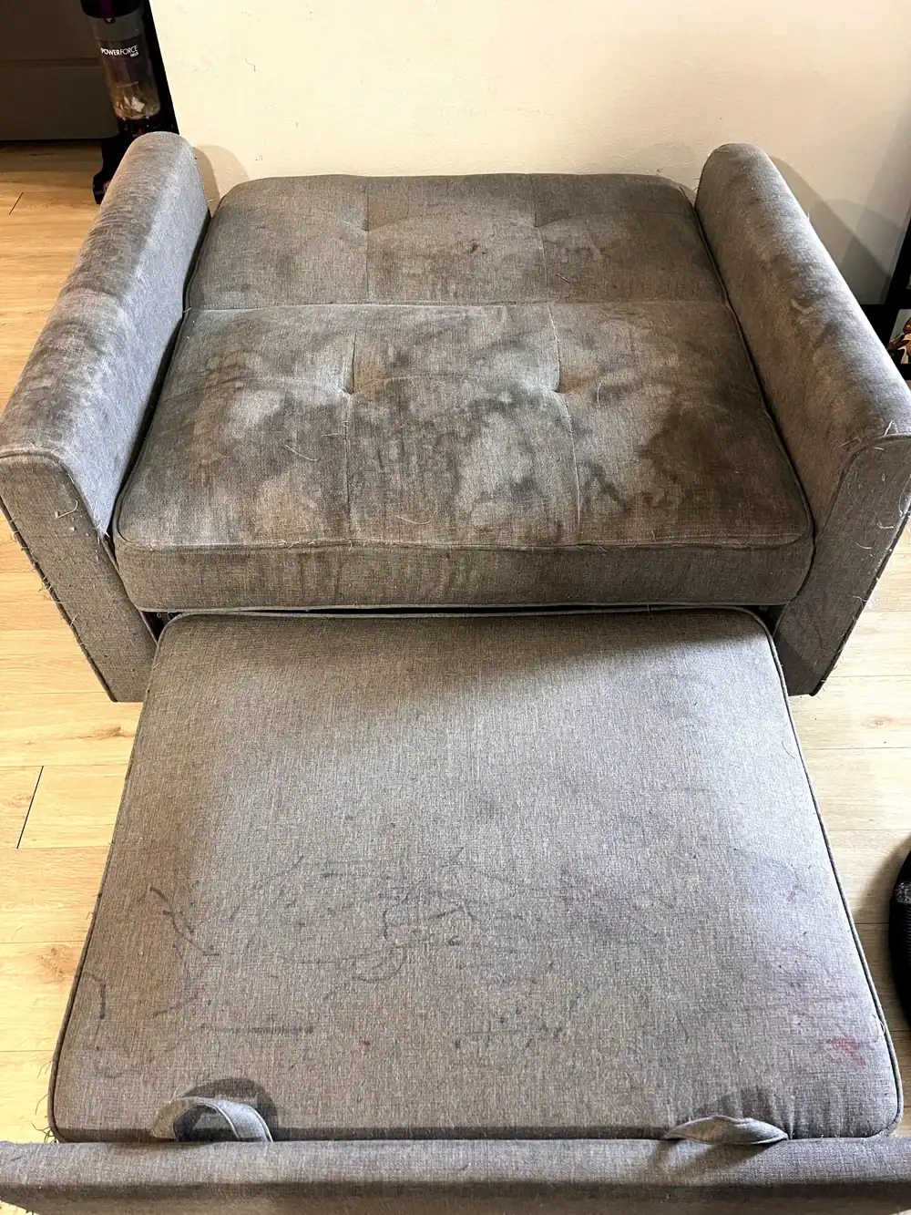 Couch before professional cleaning in Jacksonville FL
