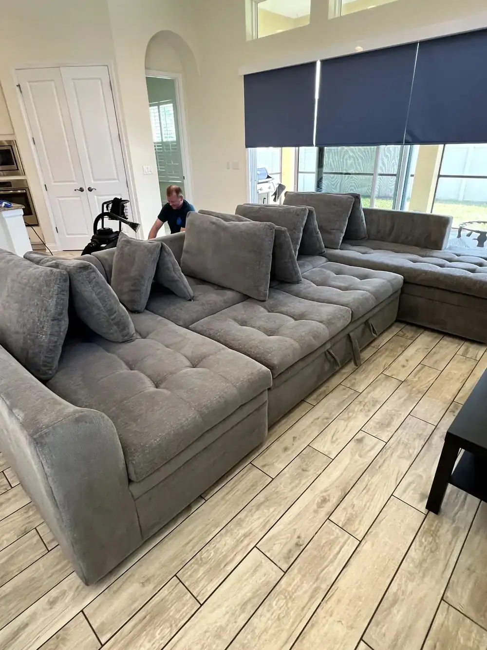 Final upholstery cleaning result after professional service in Jacksonville, FL